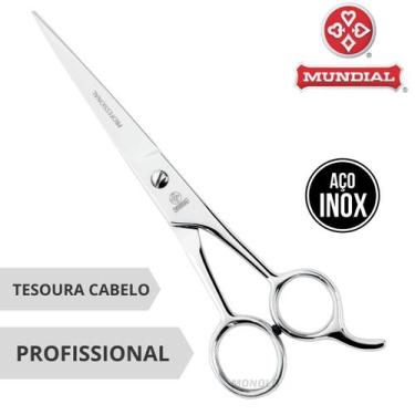 Imagem de Tesoura De Cabelo Profissional Fio Laser 6 Mundial Bc-343 Aço