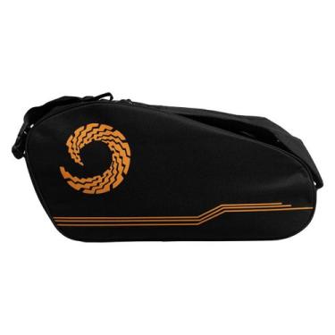 Imagem de Raqueteira Padel e Beach Tennis Compass Preta e Laranja