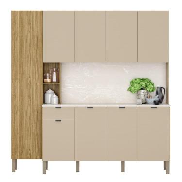 Imagem de Armário De Cozinha Pulse 9 Portas E 1 Gaveta Freijó Vanilla Riscatto