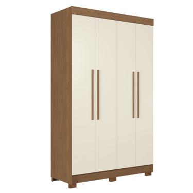 Imagem de Guarda Roupas Solteiro 4 Portas 2 Gavetas Castro Andirá Madeirado / Areia