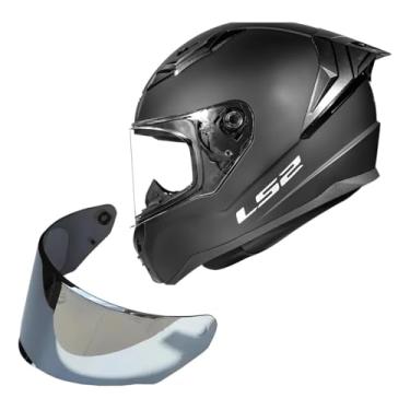Imagem de Kit Capacete Moto Ls2 FF810 Vigo Preto Fosco + Viseira Prata (62)