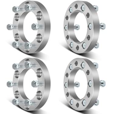 Imagem de SCITOO 4 peças espaçadores de roda 2.5 cm 6x5.5 furo 108 mm Studs 14x1.5 6 Lug espaçadores de roda adaptadores aptos para Chevrolet Tahoe para Chevrolet Avalanche para Chevrolet Avalanche 1500 C2500