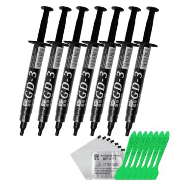 Imagem de GD-3, 7 peças de seringa de peso líquido de 3 gramas com embalagem de saco cinza pasta de graxa condutora térmica dissipador de calor composto de gesso de silicone BB3