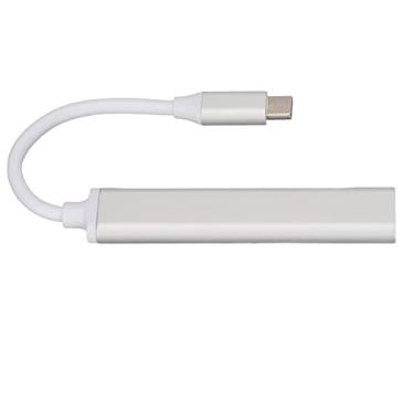 Imagem de Acouto USB C Hub 4 Em Alta Velocidade Patroce Portátil Leve para o Teclado do Teclado do da Impressora Tablet (Prata)