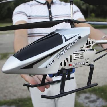 Imagem de Helicóptero de Controle Remoto Grande 80cm RC – 2.4G 3.5CH, Bateria Recarregável, Drone Brinquedo Durável para Crianças e Adultos, Modelo UAV, Uso ao Ar Livre (Prateado)