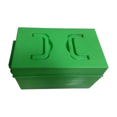 Imagem de Dynwave Caixa de bateria para bicicleta elétrica, suporte profissional à prova de quebra com alça, caixa de armazenamento para triciclos e veículos elétricos, Verde