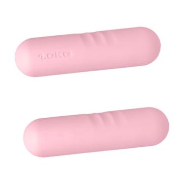 Imagem de Colaxi 2x Halteres de Mão com Barra de Peso Conjunto de Halteres Fitness Treinamento de Força 1 kg Levantamento de Pesos de Mão para Corrida Pilates Barre, Rosa