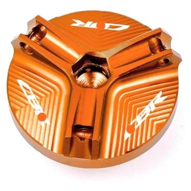 Imagem de Compatível com CBR 1000RR 1000 RR 2005-2018 Tampa de enchimento de óleo de motocicleta cilindro mestre tampa de reservatório de fluido de freio meia CBR1000RR (1 plugue laranja)