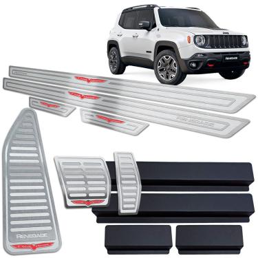 Imagem de Soleiras Pedaleiras Descanso Renegade Trailhawk Prata AR