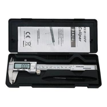 Imagem de Paquímetro De Aço Inoxidável Tela Grande 150mm e 6" Digital com Estojo