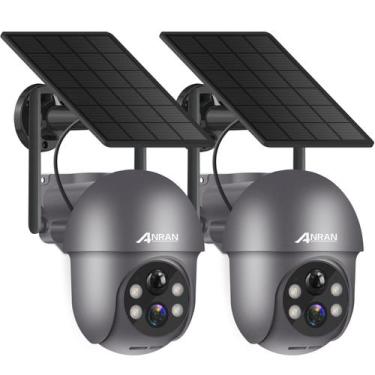 Imagem de Câmera de segurança ANRAN 3MP Wireless Outdoor com 2 unidades solares