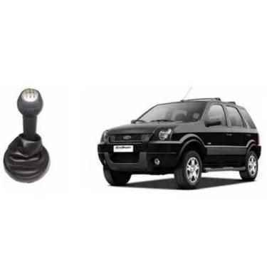 Imagem de Manopla Câmbio Prata Coifa Aro Preto Ecosport 2003 A 2007