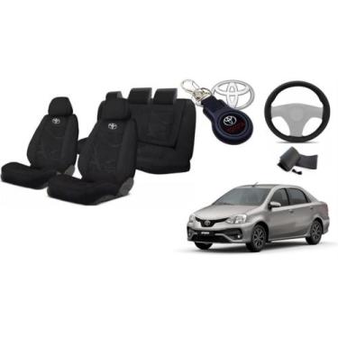 Imagem de Capas Customizadas Tecido Etios 16-22 + Volante + Chaveiro - Iron Tech