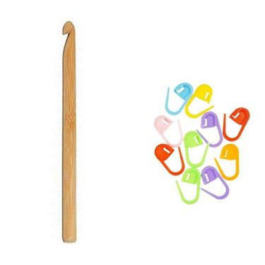 Imagem de Adi Gancho de crochê Natura Bambu 15 cm Pacote com 10 marcadores de ponto Artsiga Crafts, Size-US-K-(7.00mm), 1