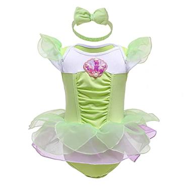 Imagem de MYRISAM Body de aniversário para meninas com flores e princesas, vestido tutu, fantasia de Natal e Halloween com faixa de cabeça