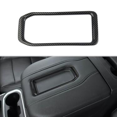 Imagem de Korlot Caixa de apoio de braço organizador de console central de fibra de carbono para Chevrolet Tahoe/GMC Yukon/Yukon XL 2021+ para Chevrolet Silverado/GMC Sierra 2019+