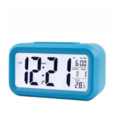 Imagem de Relógio de Mesa Digital Led Despertador Data Temperatura(Azul)