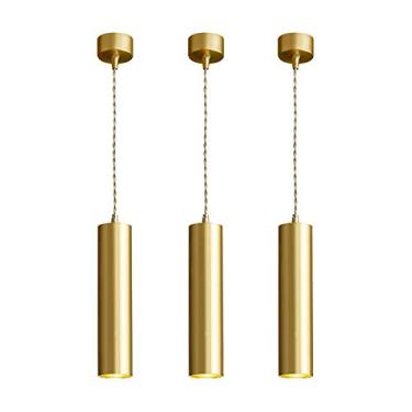 Imagem de Lustre de teto LED de cabeça única, luminária suspensa ajustável, abajur de janela de bar de cabeceira de quarto, material de cobre, abajures de cabeceira de metal minimalistas nórdicos (cor