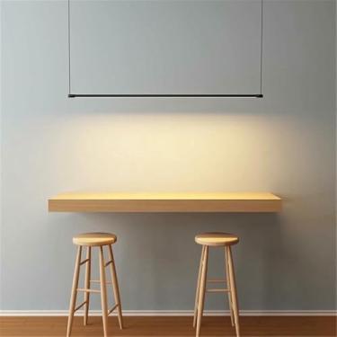Imagem de WLHAZMWY Candeeiro pendente simples restaurante mesa de jantar tira lâmpada pendente LED escritório luzes modernas lâmpadas penduradas decoração luminária (140 cm)