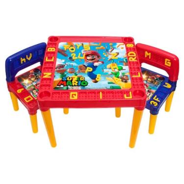 Imagem de Mesa Infantil De Atividades Criança Bebê Desenho Super Mario - Tritec