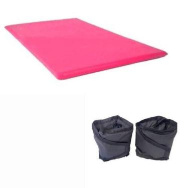 Imagem de Kit  PAR Caneleira 2kg + Colchonete 90x40cm ROSA SC - NoBrand