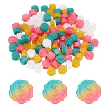 Imagem de PATIKIL Contas de lacre de cera, kit de 4 peças de contas hexagonais para carimbo de selo de cera para convite de casamento envelope de carta de artesanato faça você mesmo cartão embrulho de presente