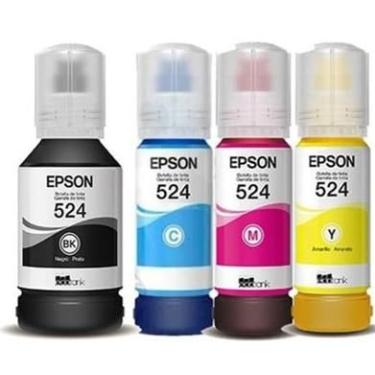 Imagem de Kit 4 - Garrafa Refil Tinta E coTank T524 Pigmentada - L6490,L6580,L15150,L15160 (O r iginal)