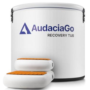 Imagem de Banheira de gelo XXL para atletas, compatível com resfriadores de água, banheira inflável de imersão a frio de 186 galões com tampa isolada, degrau, termômetro, tapete absorvente de água, portátil