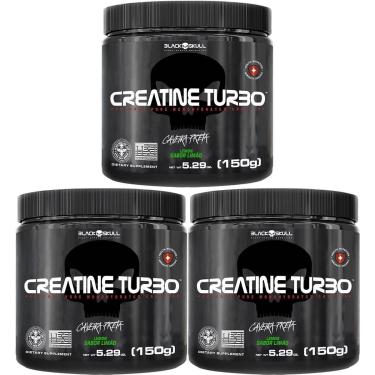 Imagem de Kit 3X Creatine Turbo Monohidratada - 150g Limão - Black Skull-Masculino