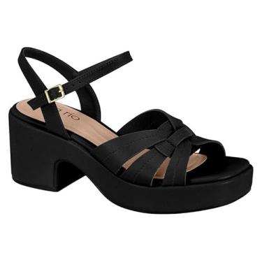 Imagem de Sandália Meia Pata Beira Rio Feminina Salto Alto Grosso Plataforma Conforto Original (Preto, BR, Adulto, Numérico, 36)