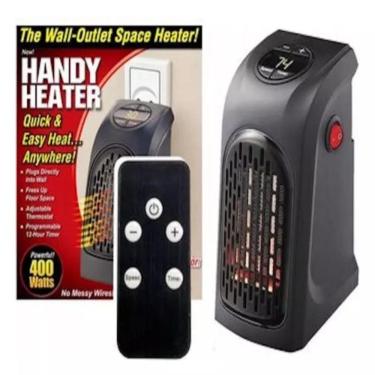 Imagem de Aquecedor Ambiente Eletrico Digital Temporizador Mini Portatil Ecologico Com Controle Remoto