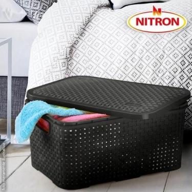 Imagem de Caixa organizadora com tampa Nitron Preto