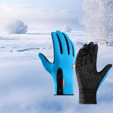 Imagem de Luvas térmicas de inverno para clima frio com aderência antiderrapante e fecho de zíper