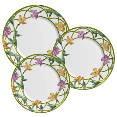 Imagem de Aparelho De Jantar Jogo Pratos Kit 12 Pçs Campos Cerâmica