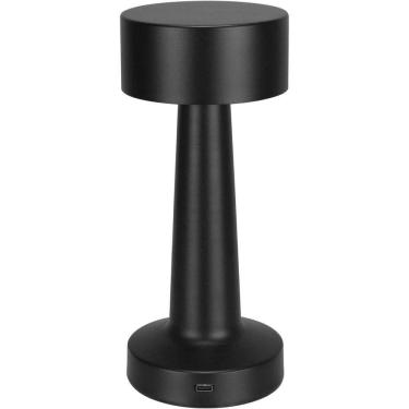 Imagem de Luminaria De Mesa Decorativo Led Usb Metal 22x9x9cm Preto