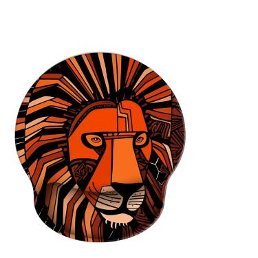 Imagem de Mouse pad de silicone Lion de inspiração africana com suporte de pulso