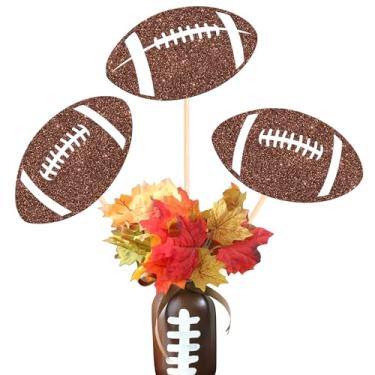 Imagem de Rsstarxi 12 Pack Football Centerpiece Sticks Toothpicks, Glitter Football Birthday Party Decorations, Rugby Table Toppers Decorations for Baby Shower Sports Game Day Birthday Party Supplies