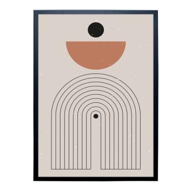 Imagem de Quadro Abstrato Arco Íris Minimalista III com Vidro Colorido 50x70 cm