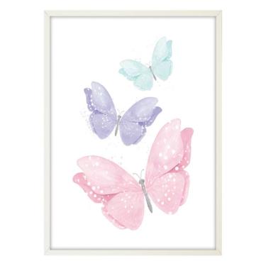 Imagem de Quadro Infantil Selva Borboletas sem Vidro Colorido 20x30 cm
