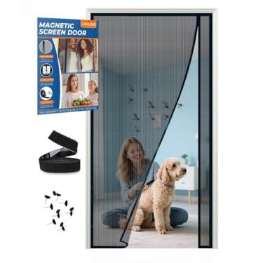 Imagem de CANLENE Tela magnética porta esquerda direita abertura polietileno tereftalato malha maior do que fibra de vidro e poliéster fácil instalação
