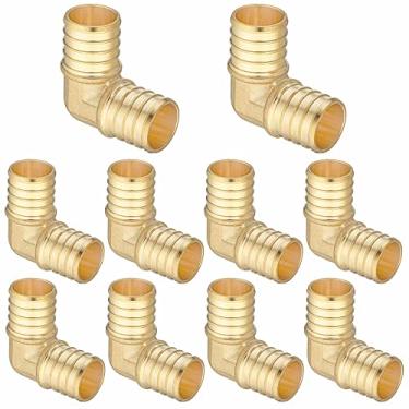 Imagem de (Pacote com 10) Acessórios Lidertik Pex 1 polegada 90 graus cotovelo crimpagem encaixe, 2.5 cm PEX B F1807 para 2.5 cm PEX B F1807 adaptador latão LI-APXE11 (10 peças)