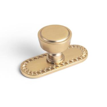 Imagem de Goo-Ki Puxadores de armário de bronze champanhe com placa traseira ferragens de cozinha de liga de zinco - pacote com 6 puxadores de gaveta de orifício único/barra de parafuso com espaçador