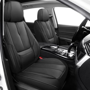 Imagem de ILMO Capas de assento de carro de couro Nappa adequadas para Ford F-350 2009-2025 - Capa de assento impermeável e resistente a arranhões - Capas de cadeira de cobertura total (preto clássico, conjunto