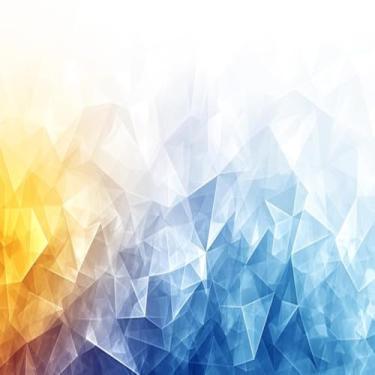 Imagem de Quadro Decorativo Abstrato em Azul e Amarelo Estilo Contemporâneo para Sala Quarto e Escritório 50x50cm