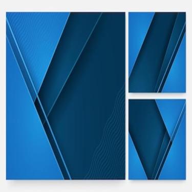 Imagem de Quadro Decorativo Paper Layer Azul Colorido Arte Abstrata Moderno Painel de Parede 30x30cm