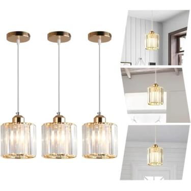 Imagem de EKROTOK Kit 3 Luminária Pendente de LED, Luz de Teto para Sala de Jantar, Quarto, Cozinha, Café, Lustre Pendente (85-265V)(Lâmpadas Incluídas)