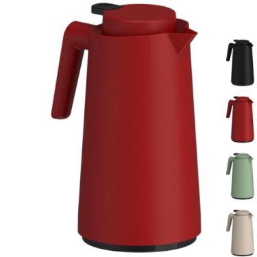 Imagem de Garrafa Térmica 1 Litro Vercelli Unitermi Botão de Gatilho Alça Reforç