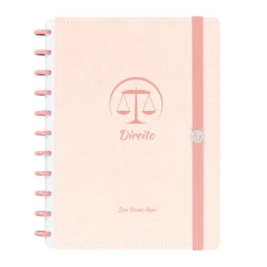 Imagem de Caderno De Disco Iscool Inteligente Personalizado 80 Folhas Profissões Couro Rosa Direito Grande G