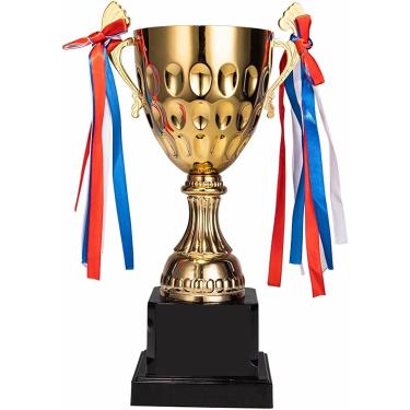 Imagem de Troféus De Premiação Ouro Galvanizado Personalizado Para Competições Esportivas De Futebol E Prêmios Para Festas, 20cm