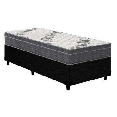 Imagem de Cama Box Solteiro: Colchão Anatômico Ortobom D33/Ep Airtech 100 + Base Crc Courano Black(88X188)